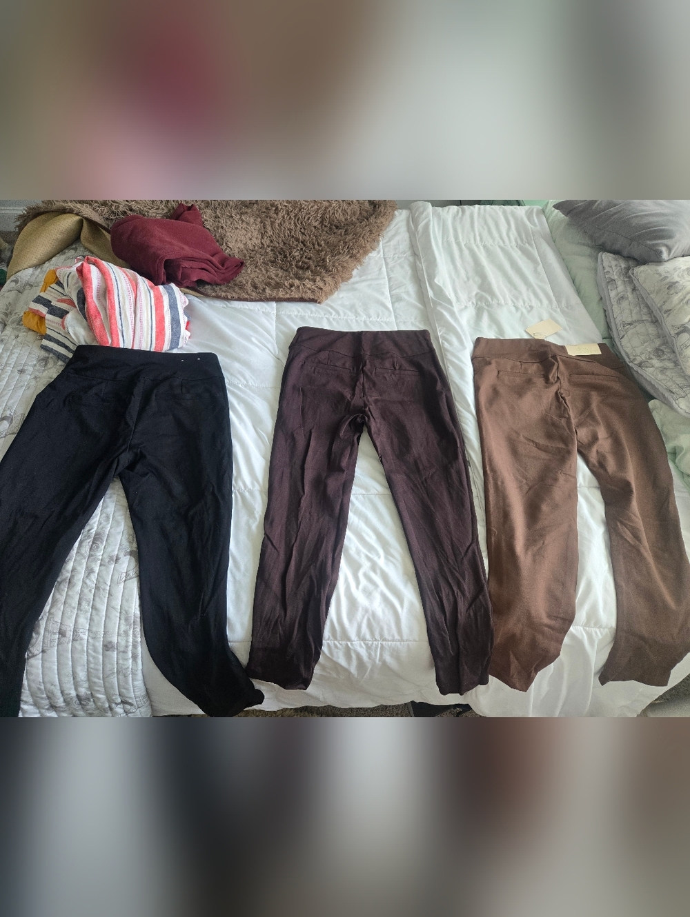 Dear Scarlett Women's Pull On Skinny Fit Pants- 3 in Black, Tan and Brown  Sz L